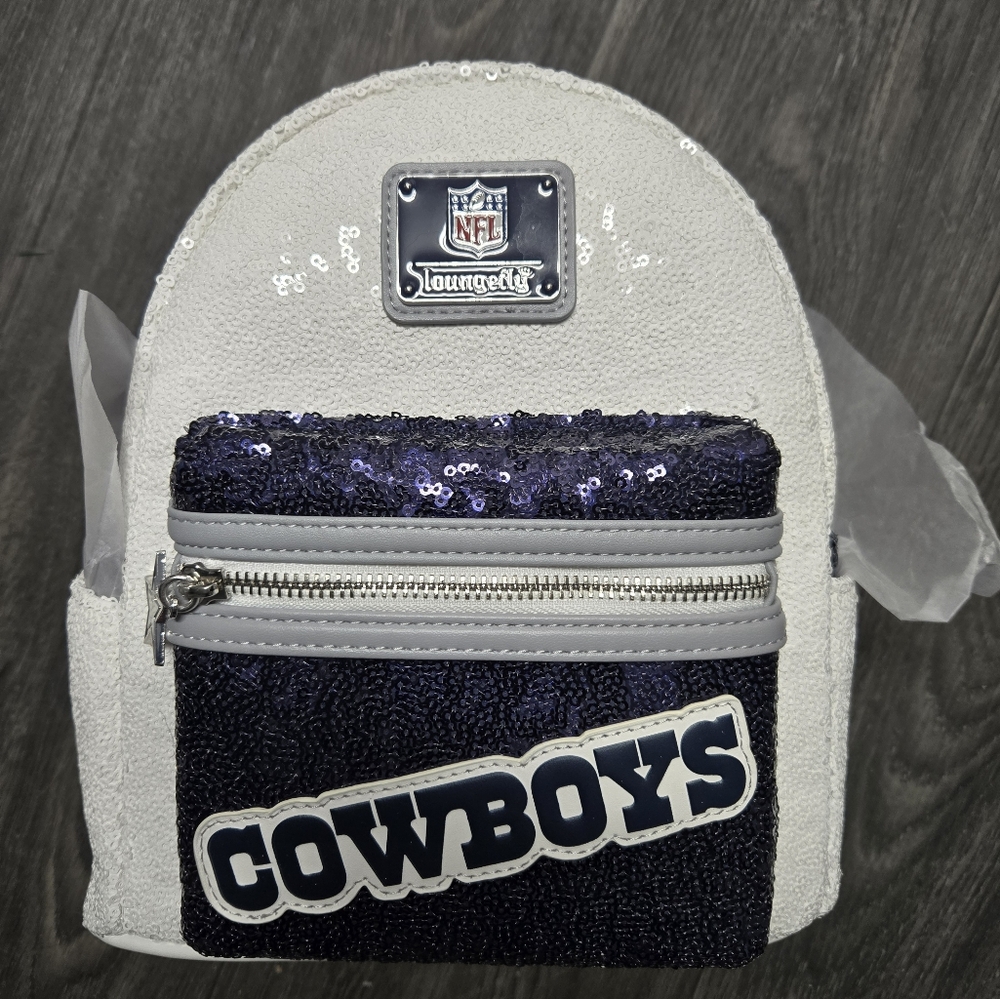 NFL Loungefly sequin mini backpack & Insert Organizer